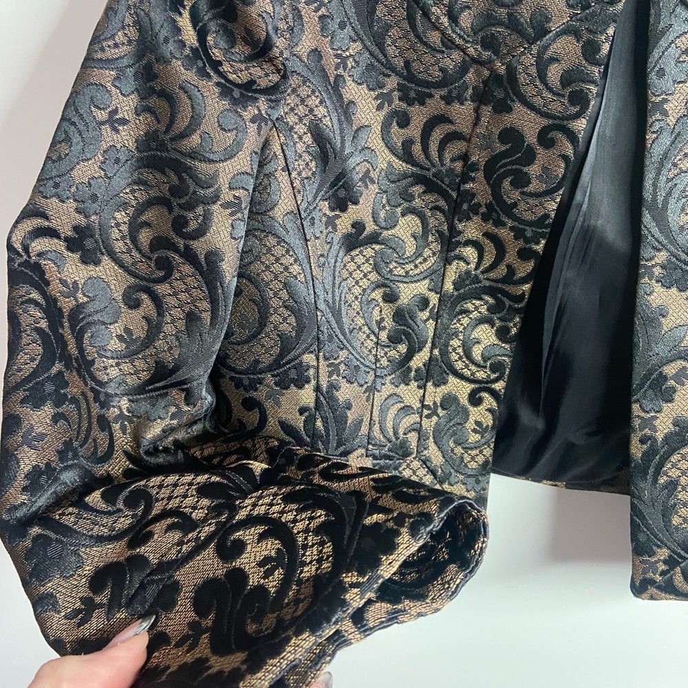 LOFT Black and Gold Brocade Blazer - Picture 3 of 6